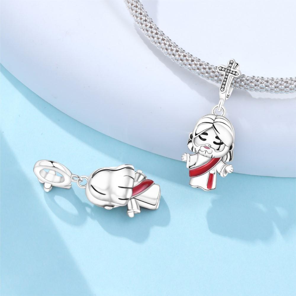 Copper Jesus Character Religious Symbol Pendants Bracelet Charms Fit Jewelry Party Beads Diy Fine Gifts Accessory