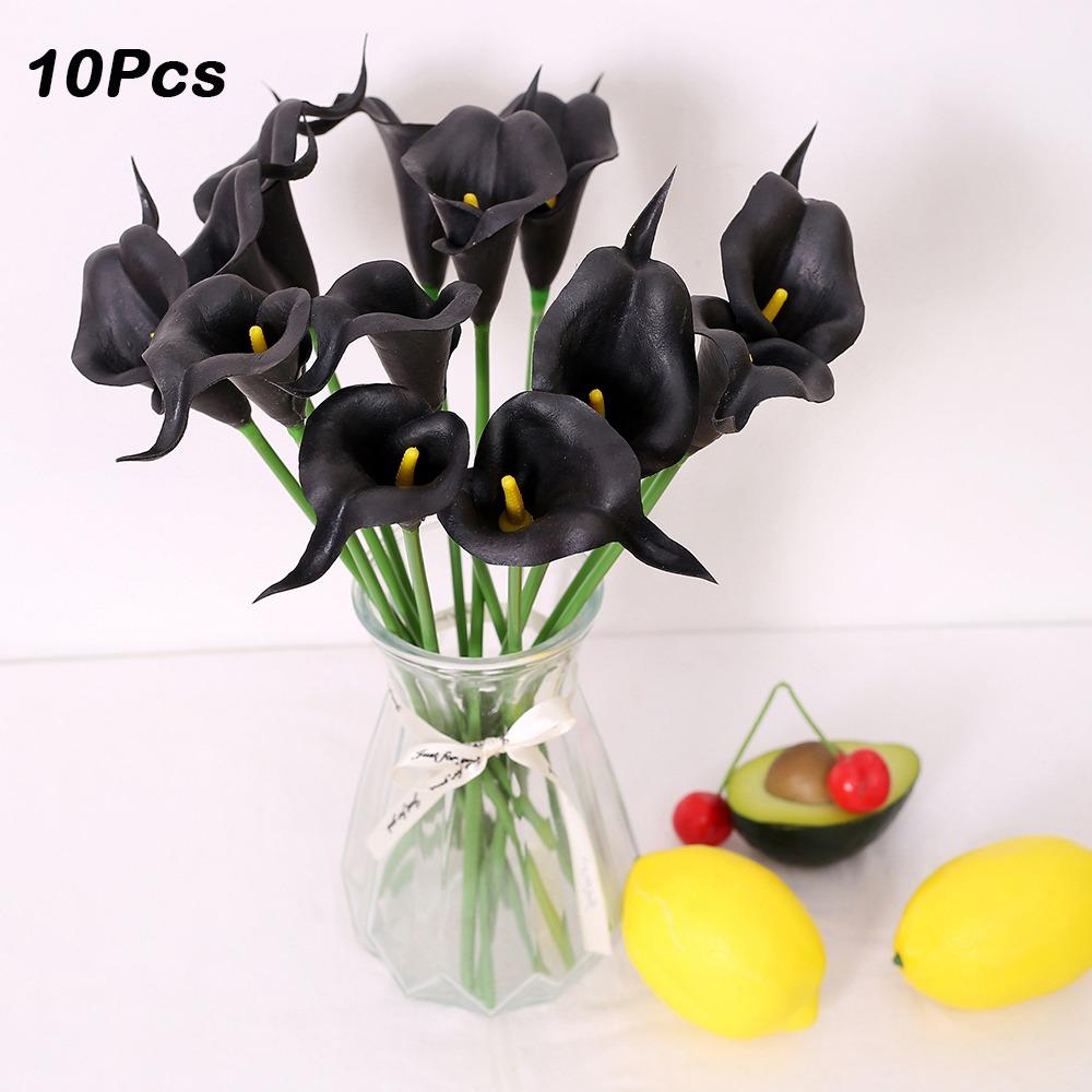 10Pcs Lifelike Artificial Calla Lily Bouquet Decorative Artificial Flowers Real Touch Calla Lily Durable Fake Calla Lily