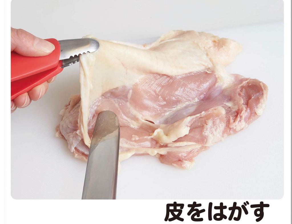 Suncraft Tongs, WW-108, Red, Perfect for Removing Skin and Fat from Chicken, Perfect for Preparing, 7.7x4.0x14cm, Kitchen Tool for Working Women