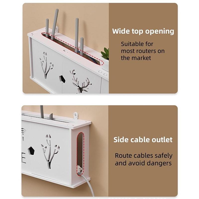 Scaffale da Parete Creativo Senza Foratura Scatola Porta Router Wifi Wireless Grande Staffa da Parete per Prese Organizer per Cavi