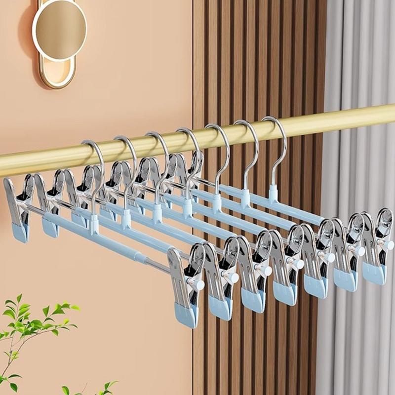Reinforced Expandable Heavy Duty Pant Hangers With No Marking Clips Durable Garment Hook For Wardrobes Storage