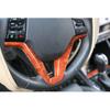 For Hyundai Tucson 2016-2021 Peach Wood Grain Steering Wheel U Type Cover Trim