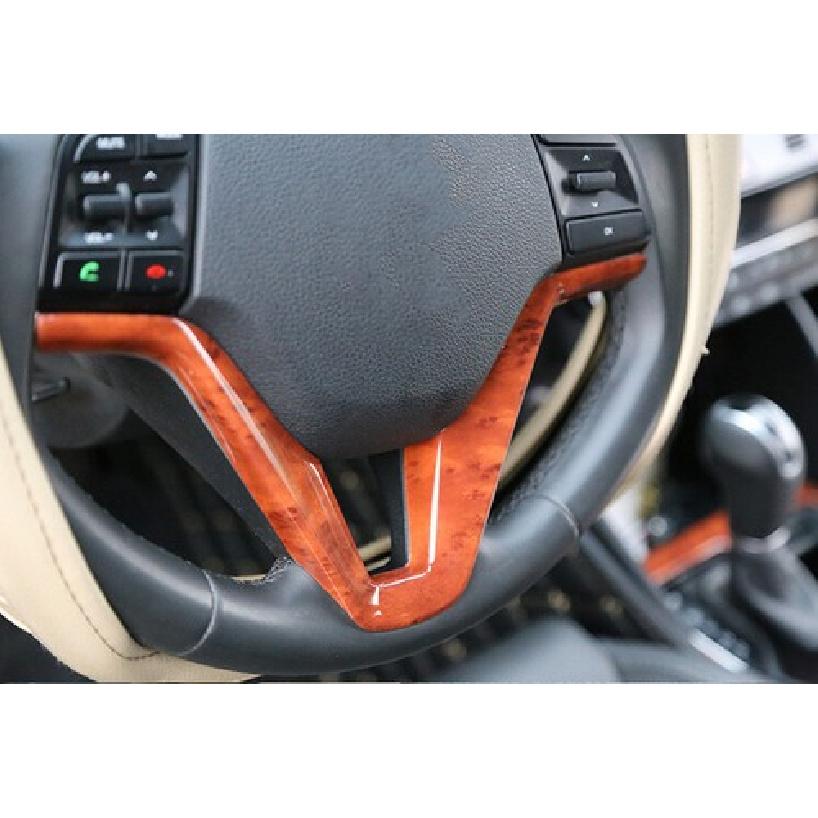 For Hyundai Tucson 2016-2021 Peach Wood Grain Steering Wheel U Type Cover Trim