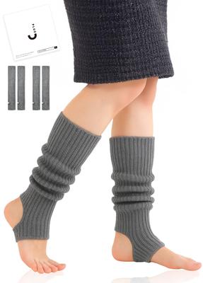 Gemma Plus Warm Leg Soft and Comfortable for Open Cold Air Conditioning Chill Medium Gray by Active Pilates Women's Warmers, 2-Pair Set, Sleeping,
