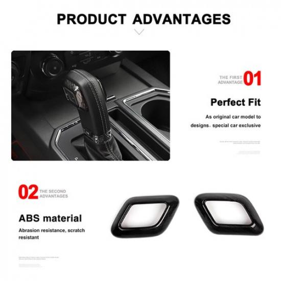 Car Gear Shift Lever Cover Trim Ring Frame Sticker for Ford F150 2015- Xmas