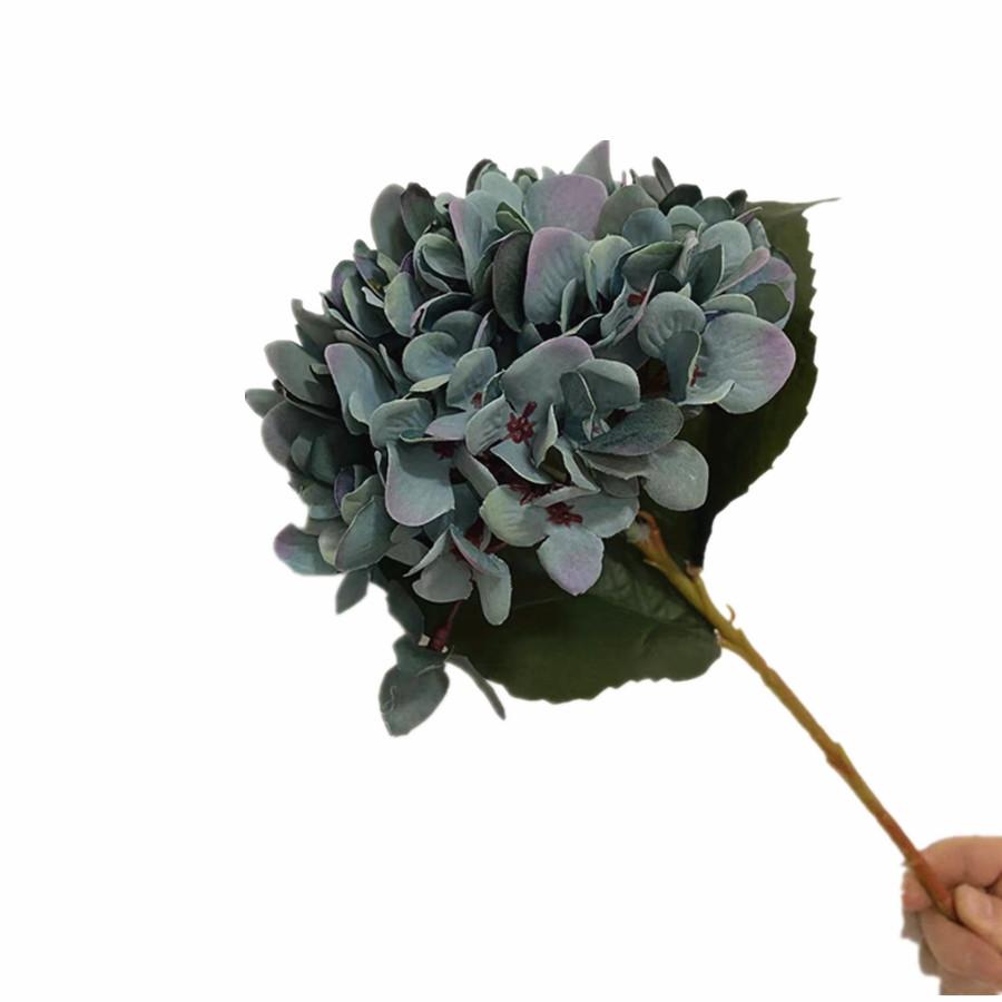Hydrangea Artificial Single Flower Stem Branch Silk Oil Paiting Hydrangea Plant