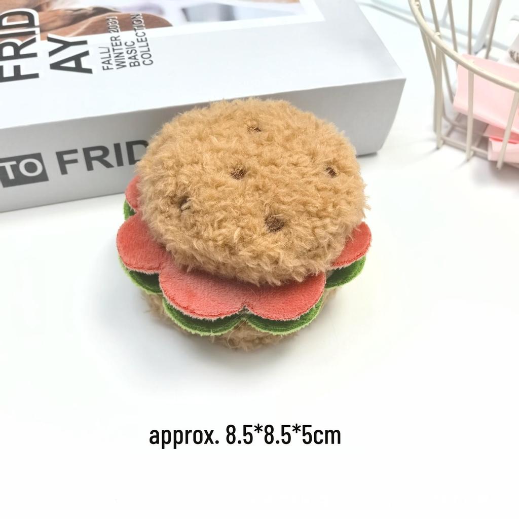 Adorable DIY Dessert Plush Keychain: Hamburger Cake & Sandwich Charm Pendant