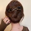 Korean Twist Hair Clips Leather Bow Knot Acrylic Hairpin for Women Girls Sweet Vintage Hairgrip Elegant Hair Styling Accessories