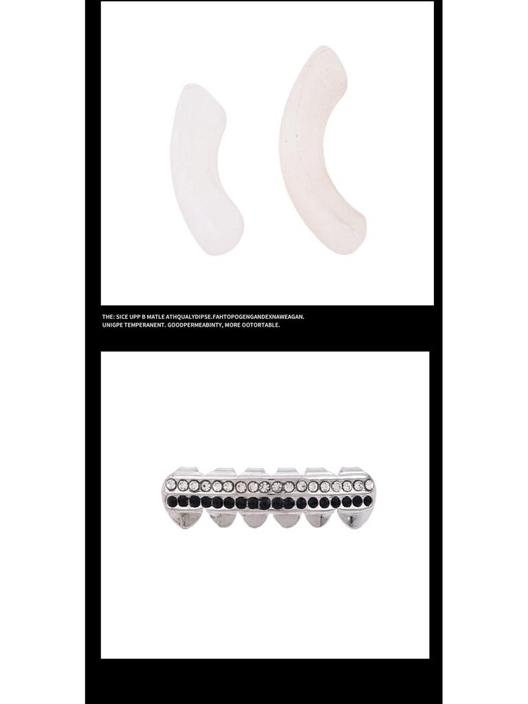 Farbige Diamant Hasenzähne Hip Hop Halloween Zahnspangen - Trendige Europäische & Amerikanische Mode Falsche Zähne Requisiten