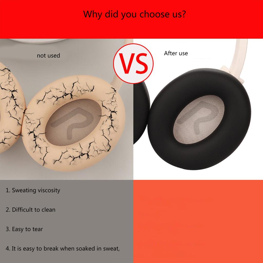 EarPads Silicone Ear Cushions Replacement Silicone Earmuff for SoundPEATS Space Headphone (1Pair)