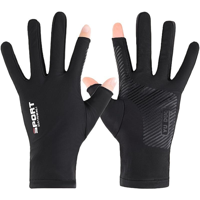 4pair of men's performance breathable quick drying exposed fingers anti slip sunscreen suitable for cycling and fishing