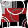 Popular Simple Geometric Abstract Red Black Striped Sofa Cushion Pillow Case Home Removable Washable