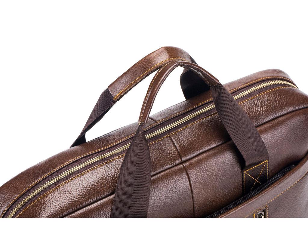 Men's Genuine Leather Business Laptop Briefcase - Large Capacity, Top Layer Cowhide, Crossbody Shoulder Bag