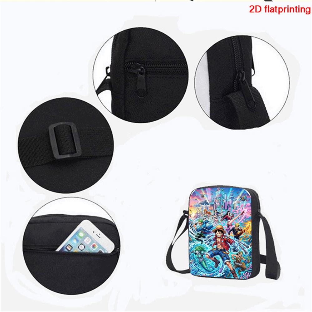 One Piece Lightweight Cartoon School Backpack Student Boy Girl BookBag with Front Pocket 3pcs Set With Crossbody Bag Pencil Case