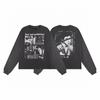 Unisex Oversized Hoodie With Distressed Washed Cotton Print Streetwear Youth Fall