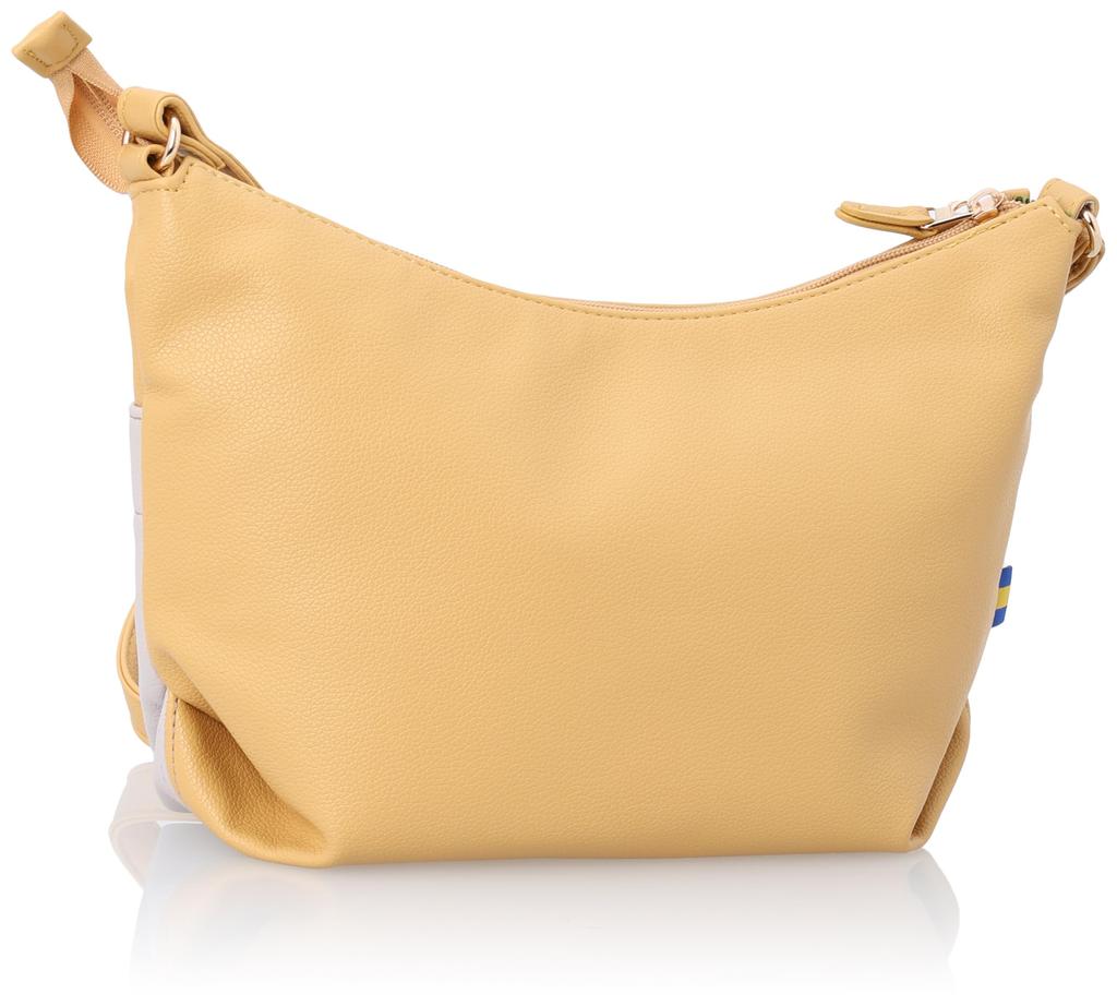 VASKA by Veska Shoulder Bag for Synthetic Faux Zipper Yellow [Mozu] Women, Crossbody, Lightweight, Compact, Small, Leather, Leather, Bag, VZGT-01,