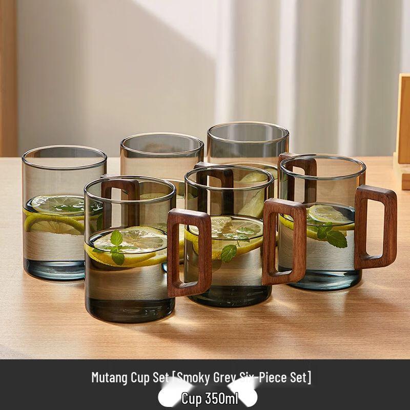 TXRMDX Light Luxury Glass Drinking Cup Set with Handle