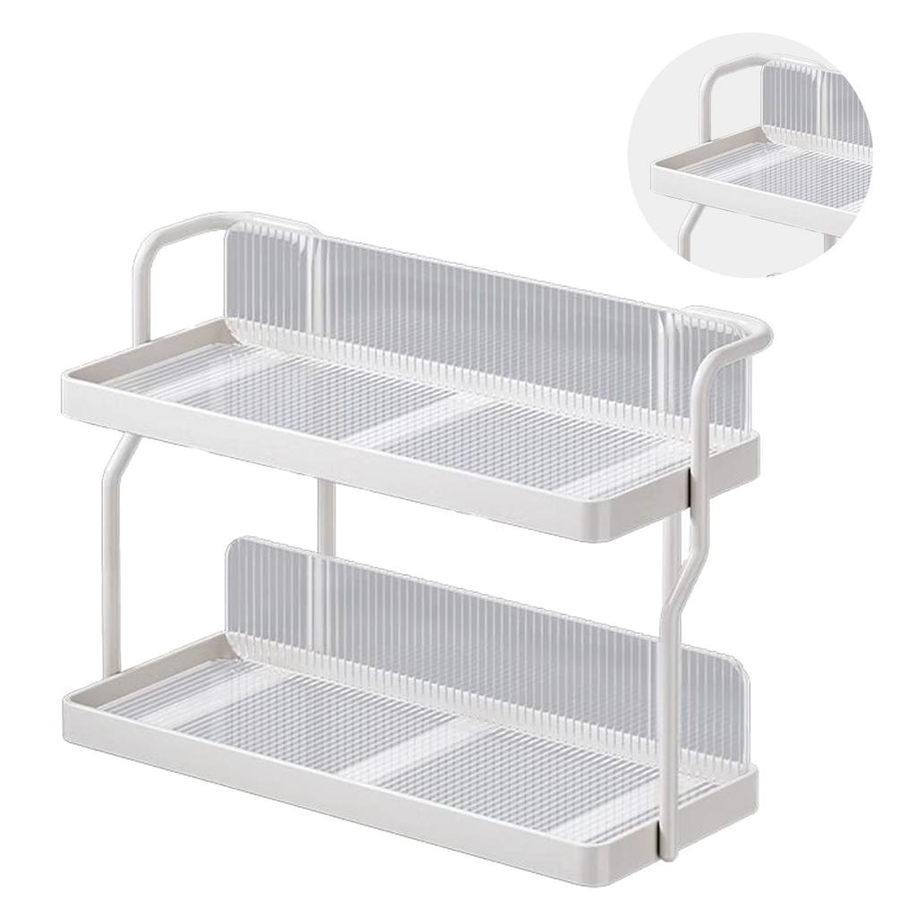 Countertop Shelf Organizer Carbon Steel 2 Tier Multifunctional Kitchen Spice Rack for Bedroom