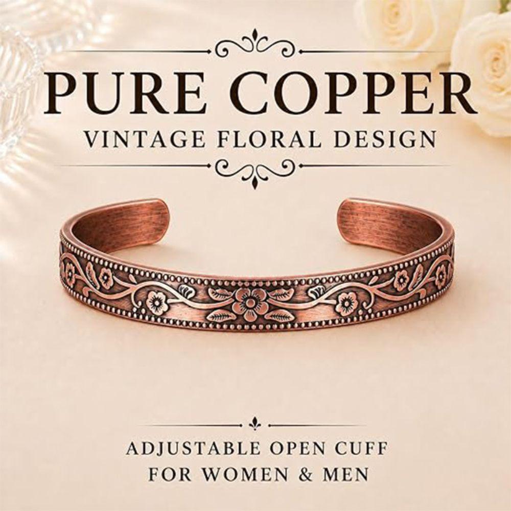 Pure Copper Cuff Bracelet Waterproof Bangle Jewelry Durable Open Cuff Bracelet Daily Wear