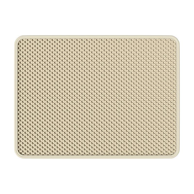 Double Layer Cat Litter Mat Urine Resistant Anti Spill Litter Trapping Pad Non Slip for Cat Cage Litter Box Area