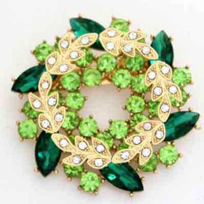 European and American Style Multi-Colored Floral Wreath Brooches, Fashionable Rhinestone Pins, Versatile and Elegant Suit Accessories