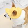 Cute Dog Hat Open Ears Pet Bucket Hat Sunshade Dress Corgi Sunscreen Small Yellow Hat