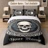 Skull Floral Fantasy Custom Name Bedding Set 2 Pillowcases + 1 Sheet Personalized Text Custom