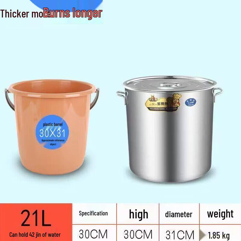 Heavy-Duty Stainless Steel Storage Buckets with Lids (3-Pack)
