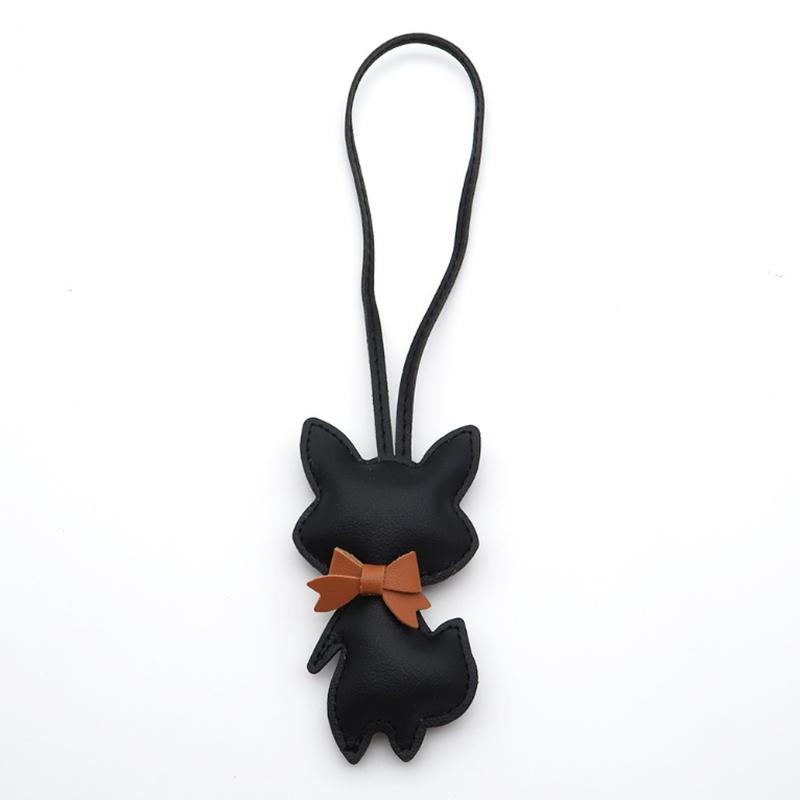 Fox Keychain PU Leather Animals Keyring Hanging Ornament Backpack Handbag Charm Gift For Men Women Bag Charms
