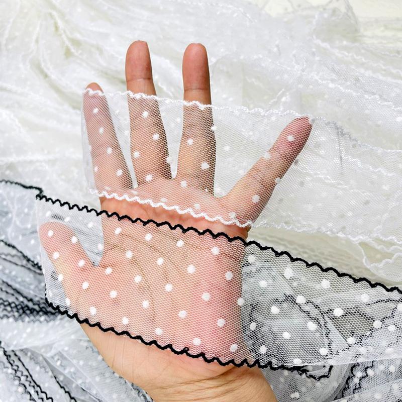 1ks Dárková balicí krajka Látka Puntíkovaná stuha Oděvní doplňky Mašle na cylindr DIY Festivalová dekorace Krajková dekorace