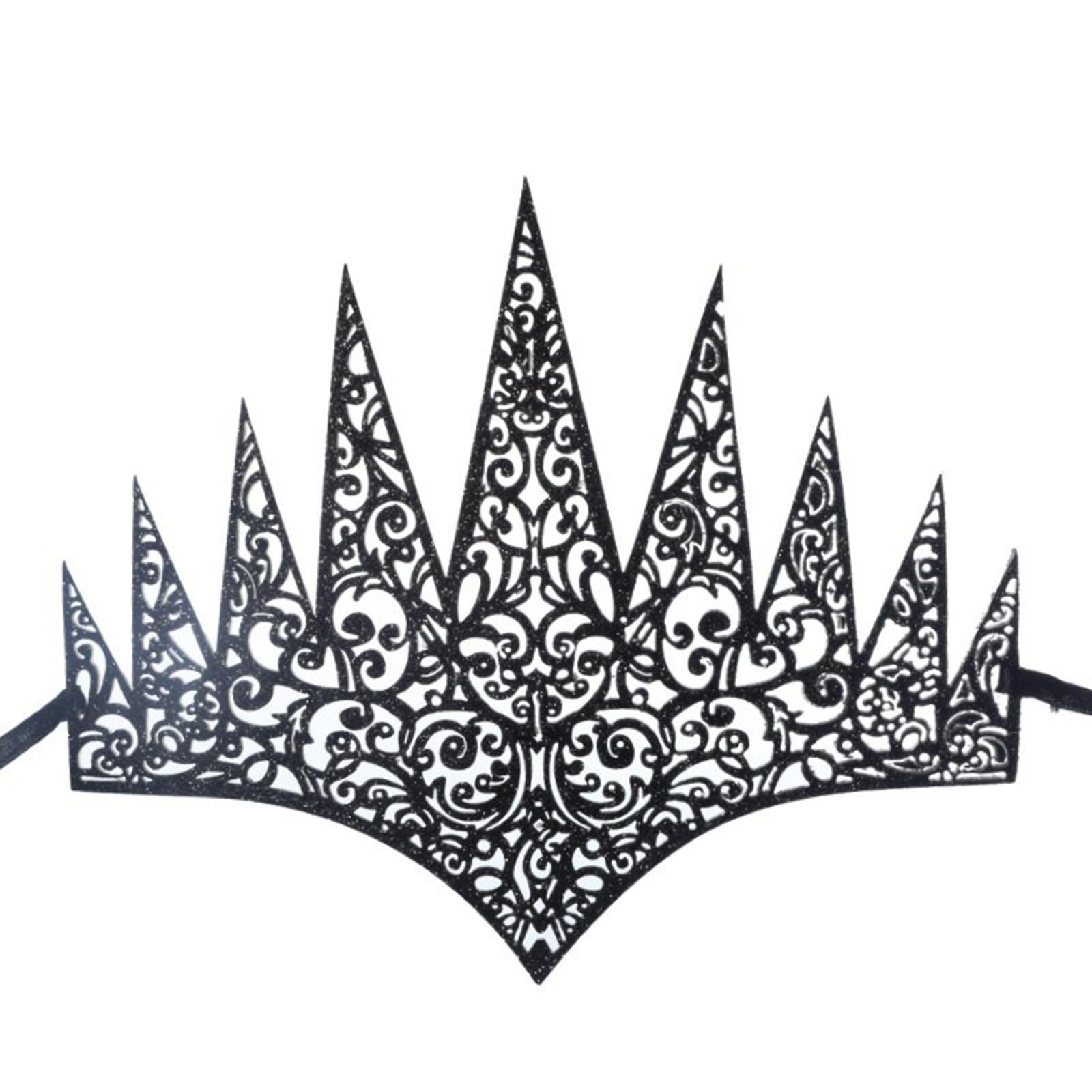

Intricate Cutout Crowns Mask Party Headpiece For Masquerades Costume Halloween Celebration Elegant Lightweight Design чёрный