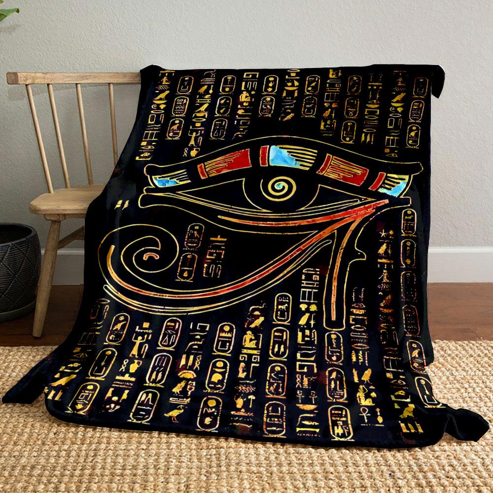 

Horus Eye Egyptian Hieroglyph Blanket bedroom Blanket for Livingroom Couch lunch break Soft throw for Friend s festival Gift 80cm x 120cm