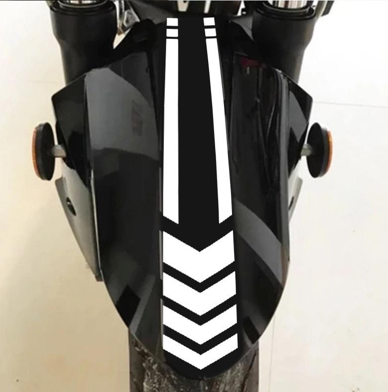

Motorcycle Fender Car Stickers 2019 New Reflective Arrow Line Warning Sticker Electric Car Sticker White Motorcycle Accessories