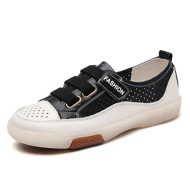  Woman Genuine Leather Casual New Ladies Sneakers Spring Shoes Women Dance Shoe Fashion Flat Girl Student Shoes Sneaker
