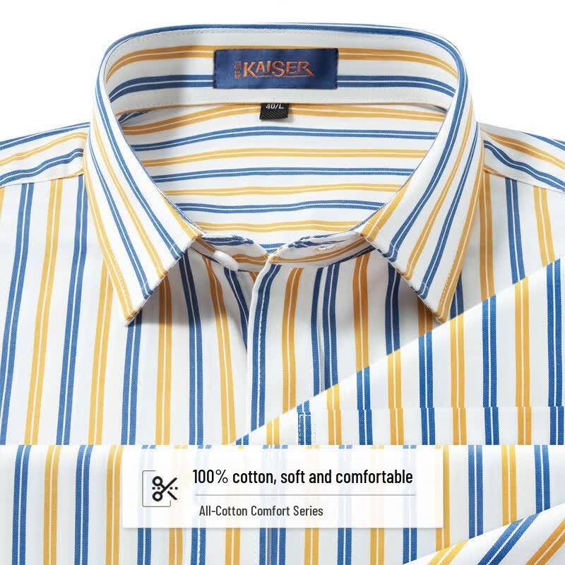 Men s 100% Cotton Short Sleeve Striped Casual Shirt XL
