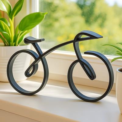 1PC Black Abstract Metal Bicycle Craft Decoration, Metal Bicycle Decoration, Metal Bicycle Handicraft Ornament, Tabletop Ornament