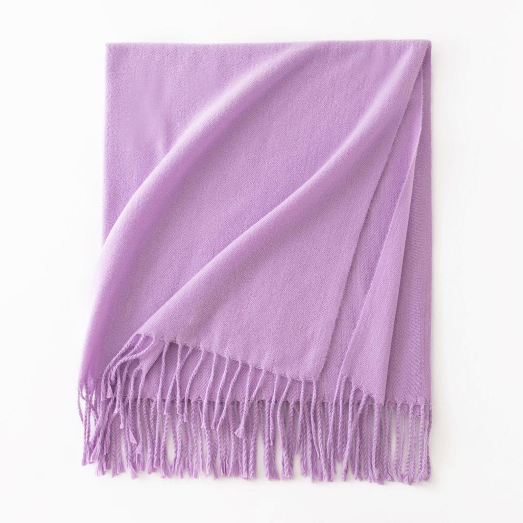 Cashmere Feel Solid Color Women's Imitation Cashmere Scarf Spring Atmosphere Korean Style Versatile Mid Length Shawl Scarf