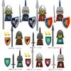MOC Medieval Figure Building Block Castle Templar Knights Armor Militia Soldiers Gunners Shield Helmet Assembling Brick Toys S26