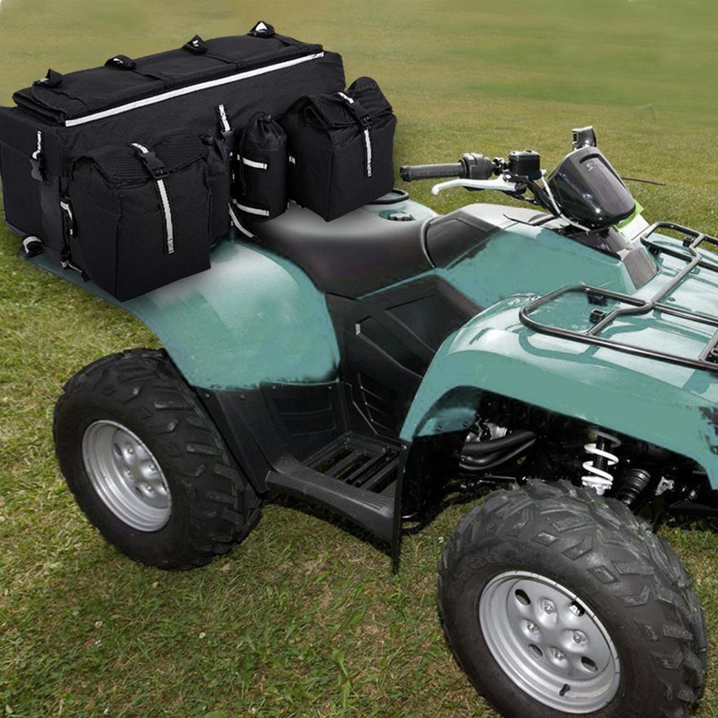 ATV Rear Rack Soft Luggage Storage Cargo Gear Pack Tank Saddle Bag