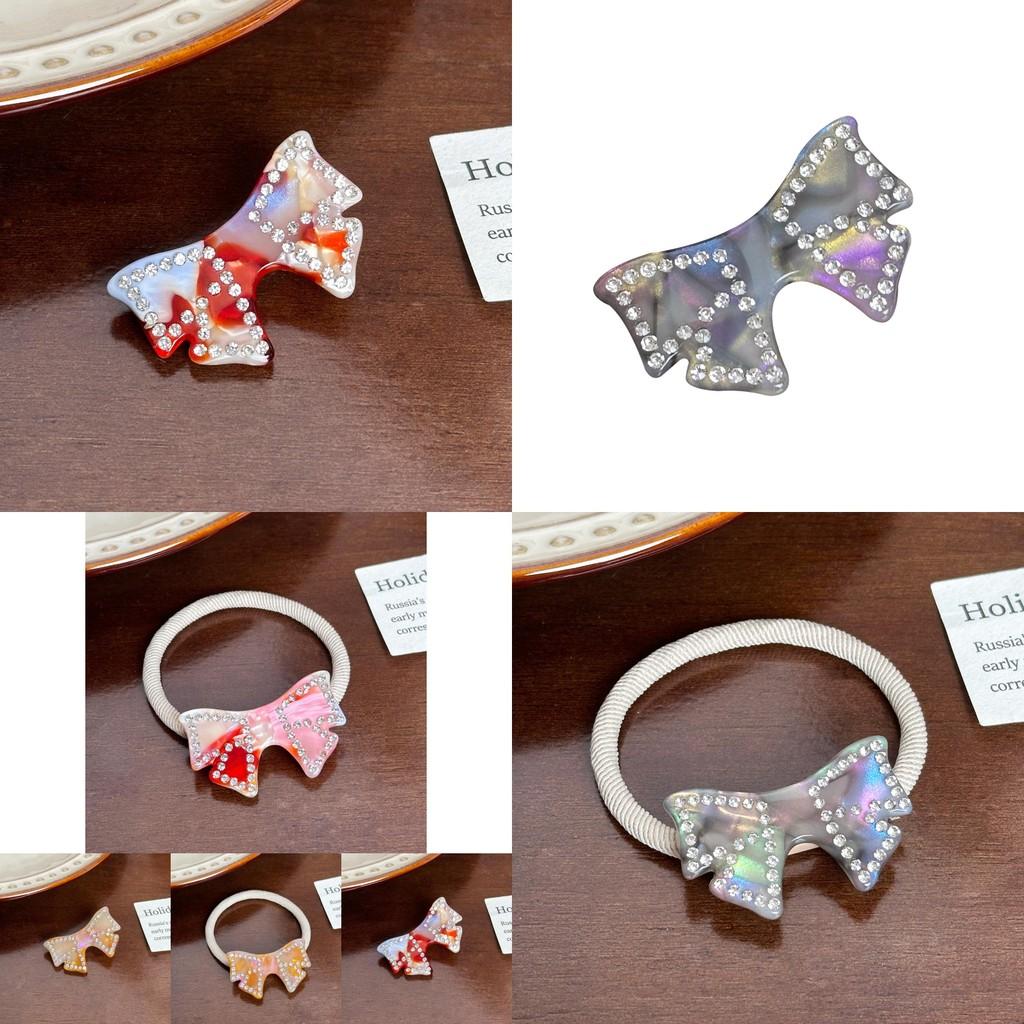 Chic Orange Pink Gray Purple And Blue Hair Clips With Sparkly Accents And Bow Detail