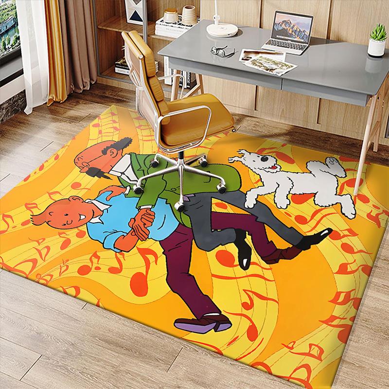The Adventures of Tintin2 Printed Absorbent Washable Carpet, Non-Slip Bathroom Mats, Kitchen Rugs, Yoga Mat,Living Room Entrance, Camping Picnic Rugs