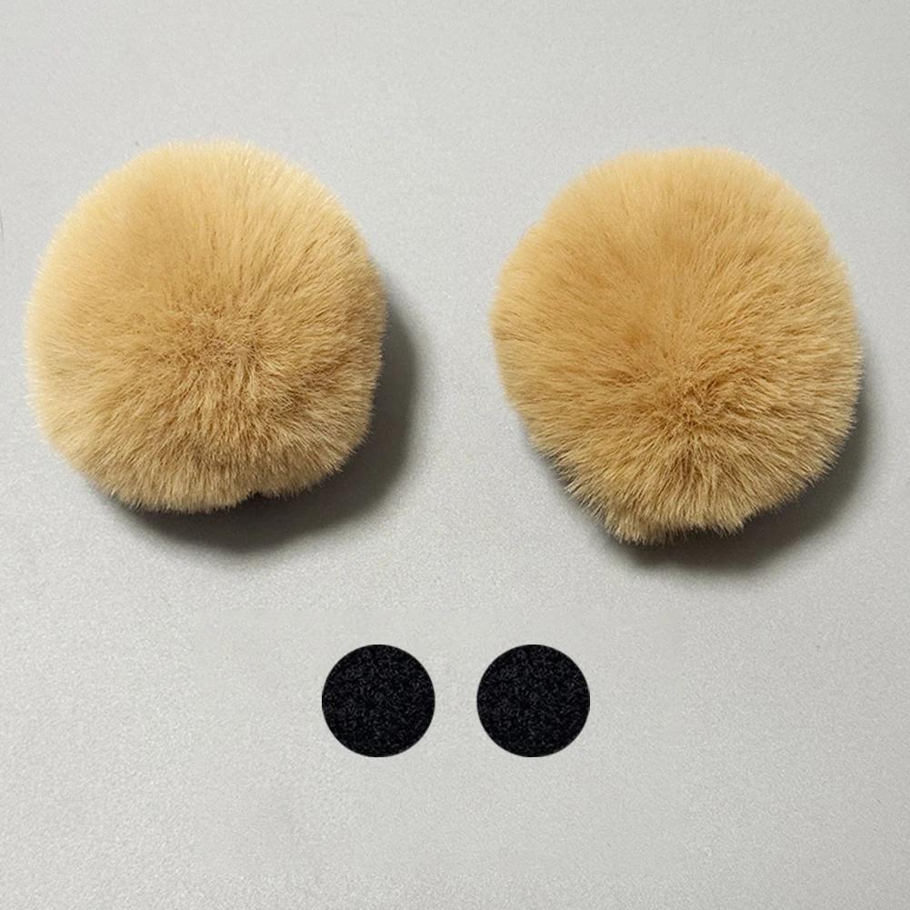 2Pcs Car Motorcycle Helmet Decoration Soft Plush Ball For Motocross Full Face Off Road Helmet Sticker Helmet Accessories