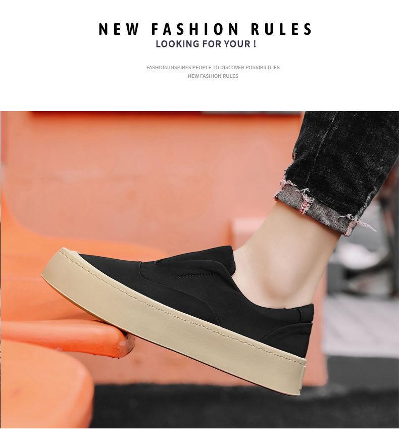 2025 Summer Men's Non-Slip Breathable Canvas Sneakers with Thick Sole