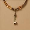 6mm Hainan Agarwood Pendant Charm Bracelet with Amber Zen Style Ornaments