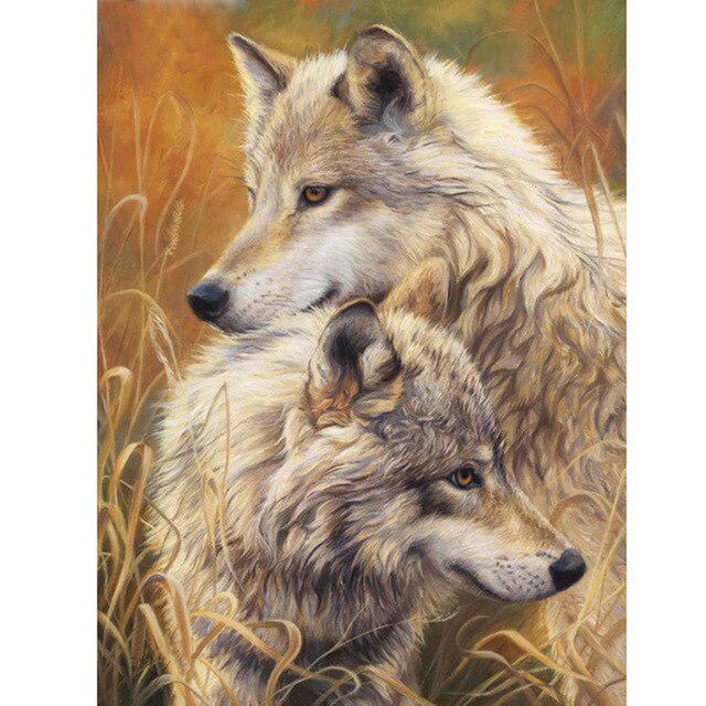 Wolf DIY 5D Diamond Painting Full Round Resin Rhinestone Mosaic Animal Paintings Diamond Embroidery Cross Stitch Home Decor