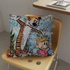 Anime Calvin And Hobbes Cushion Cover Inches Farmhouse Decor Home Throw Pillow Covers For Couch Decorations