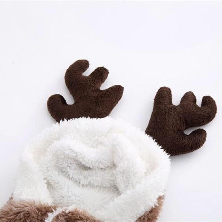 Pet Dog Clothes Winter Christmas Hoodie Soft Coat Button Closure for Small Dogs