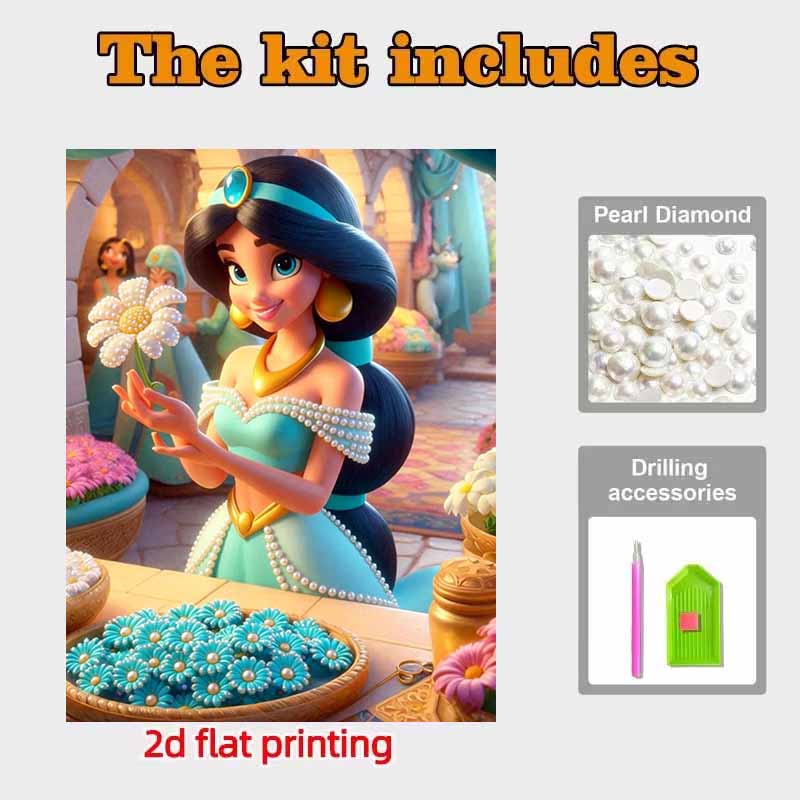 Disney Pearl Painting Set Princess Jasmines Pearl Daisy Market Home Decor Handmade Gift