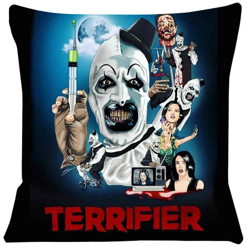 Halloween Terrifier Cushion Cover Comfortable Short Plush Pillow Cases Chair Car Sofa Pillow Cover Home Decorative Sj-306