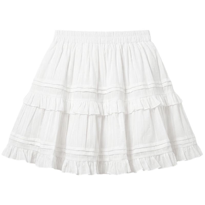 TonLion Women s High-Waist Jacquard Pleated Short Skirt M